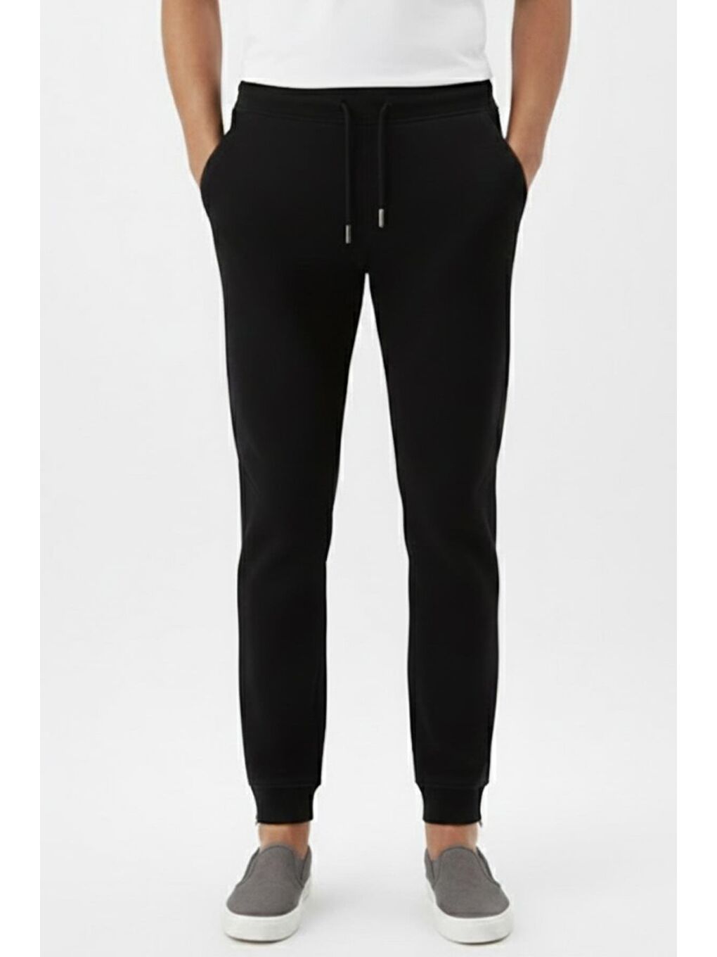 Giotelli Siyah Regular Fit Pamuk Karışımlı Örme Jogger Pantolon