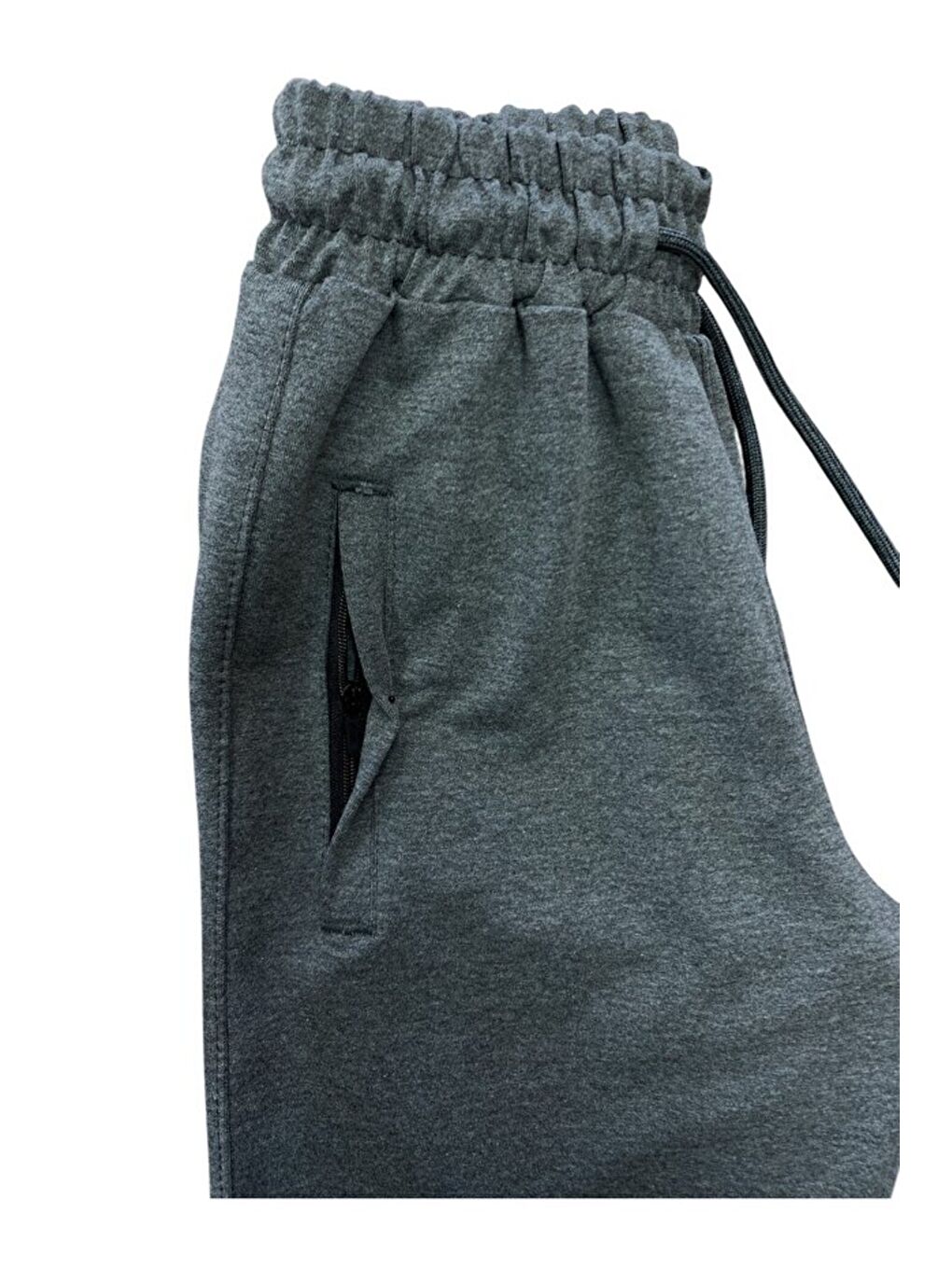 Gri Çocuk Pamuklu 3 İplik Fermuarlı Cepli Manşet Paça Yüksek Kalite Şardonlu Eşofman Altı-1