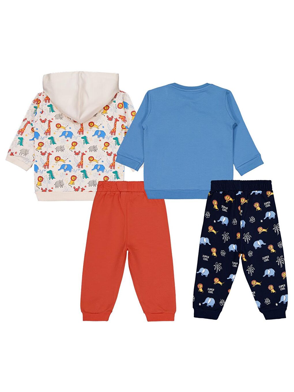 Siyah Baby Safari Baskılı 2'li Set 6-18 Ay Takım - Standart-4