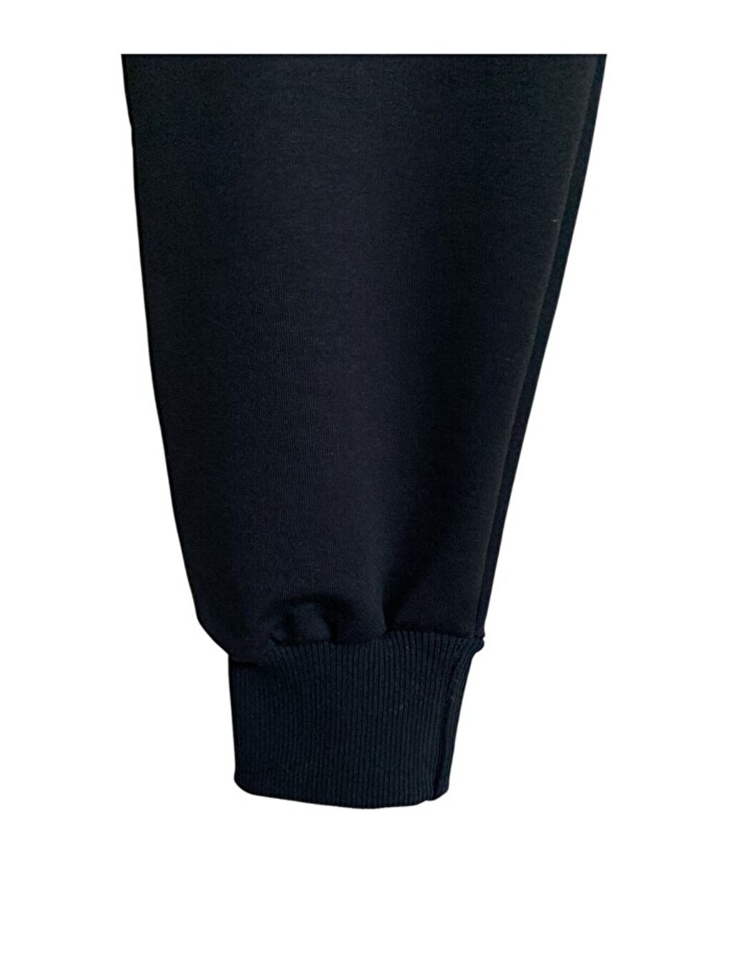 Siyah Çocuk Pamuklu 3 İplik Fermuarlı Cepli Manşet Paça Yüksek Kalite Şardonlu Eşofman Altı-3