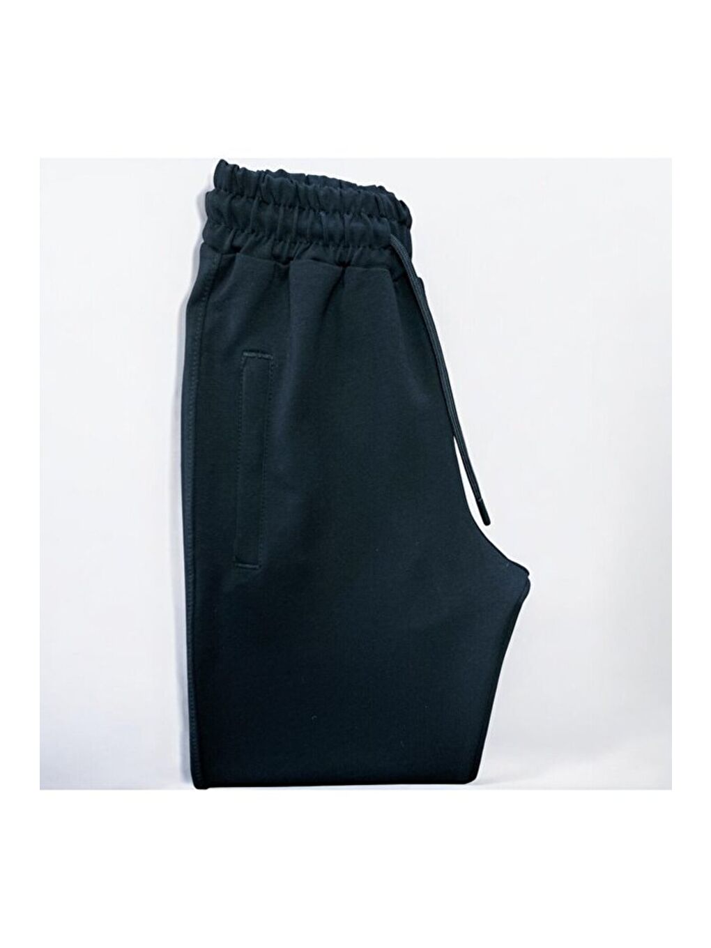 Siyah Çocuk Pamuklu 3 İplik Fermuarlı Cepli Manşet Paça Yüksek Kalite Şardonlu Eşofman Altı-1