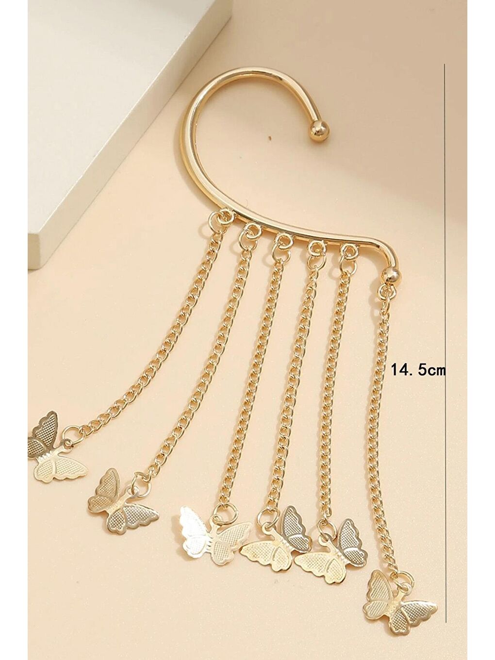 New Obsessions Altın Kulak Deliği Gerektirmeyen Kelebek Ear Cuff Küpe - 1