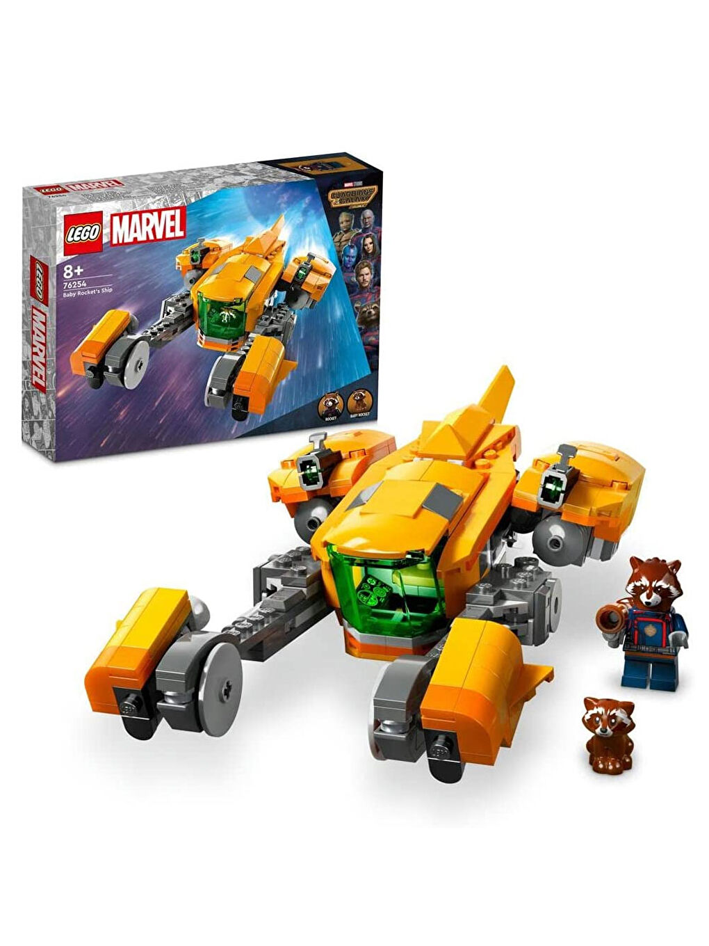 Lego Renksiz Marvel Bebek Rocket in Gemisi 76254