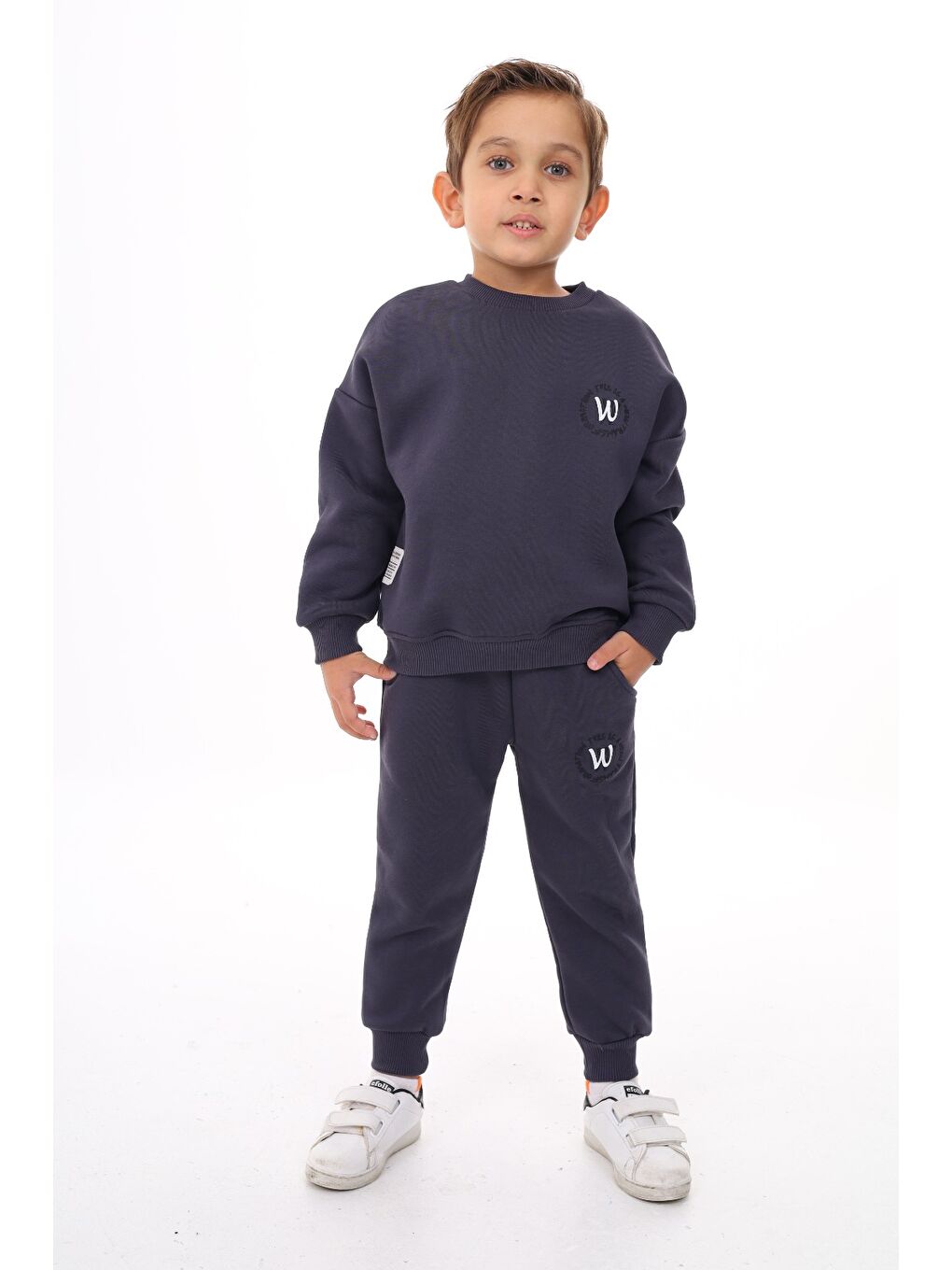 Toontoykids Gri Erkek Çocuk Nakışlı Eşofman Takım