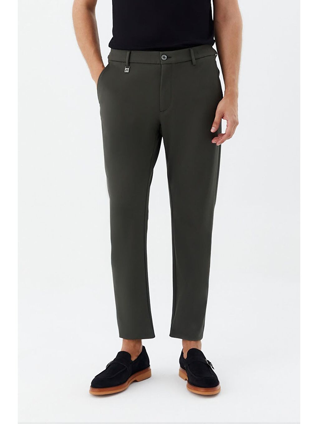 Petrol Regular Fit Fermuar Detaylı Erkek Pantolon