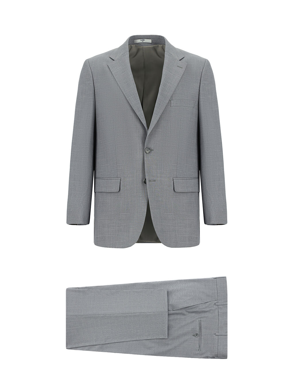 Gri 4 Drop Relaxed Fit Rahat Kesim Desenli Takım Elbise