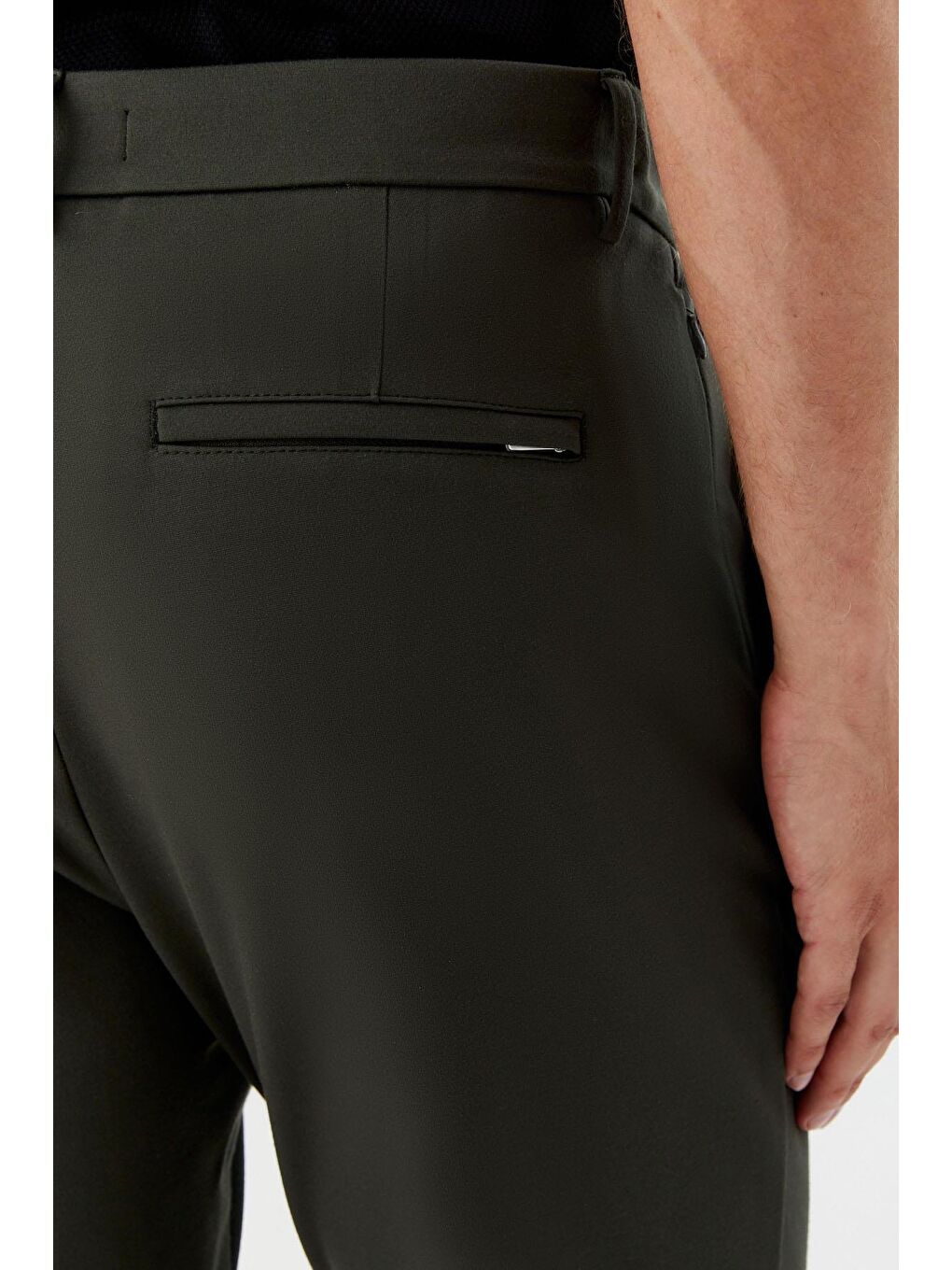 Petrol Regular Fit Fermuar Detaylı Erkek Pantolon-4