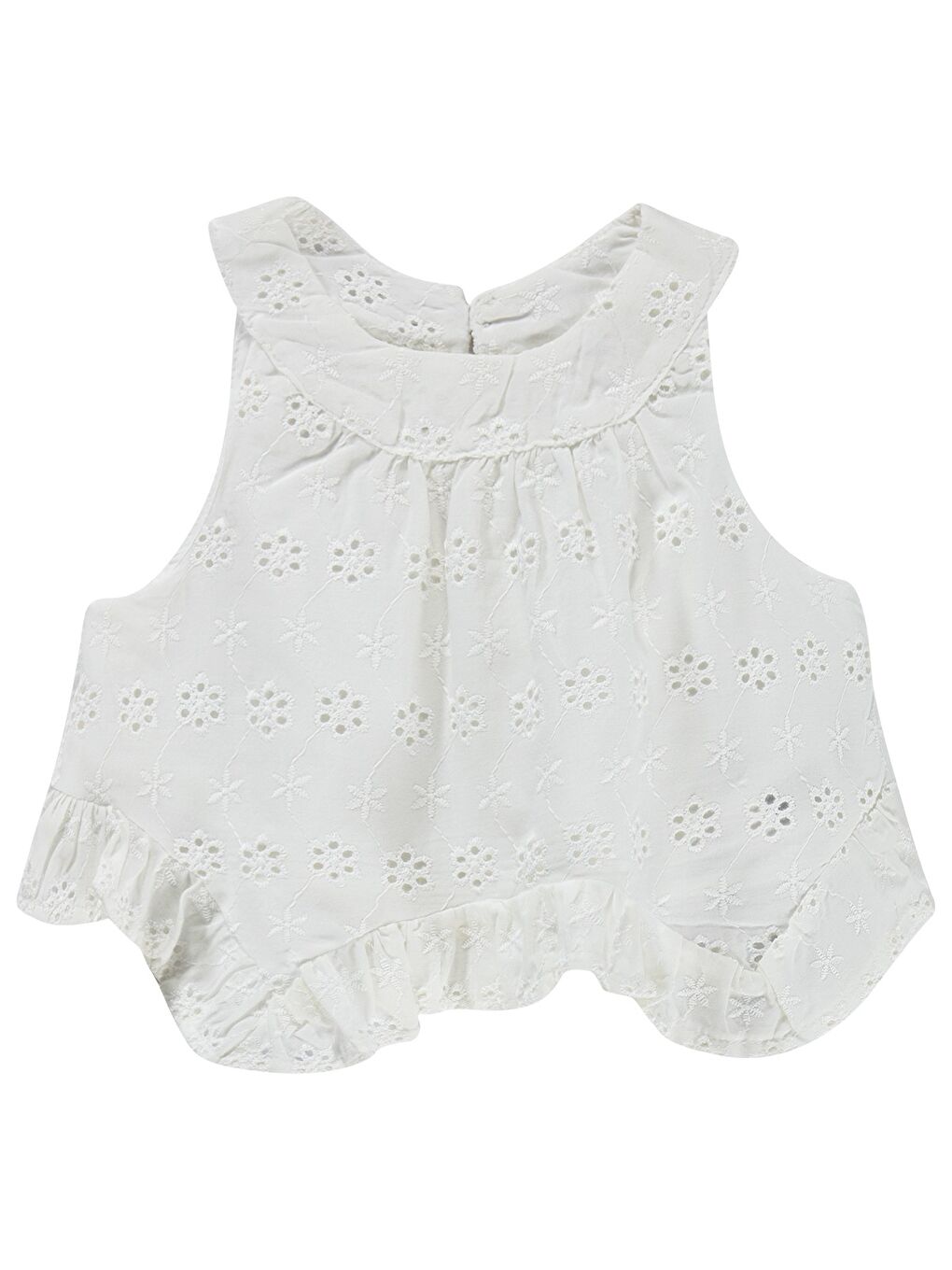 Baby Brodeli Şortlu 6-18 Ay Takım - Kırık Beyaz-1