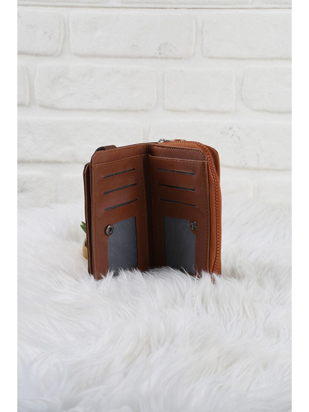 Kahverengi Baskılı Cüzdan/Para Çantası-2