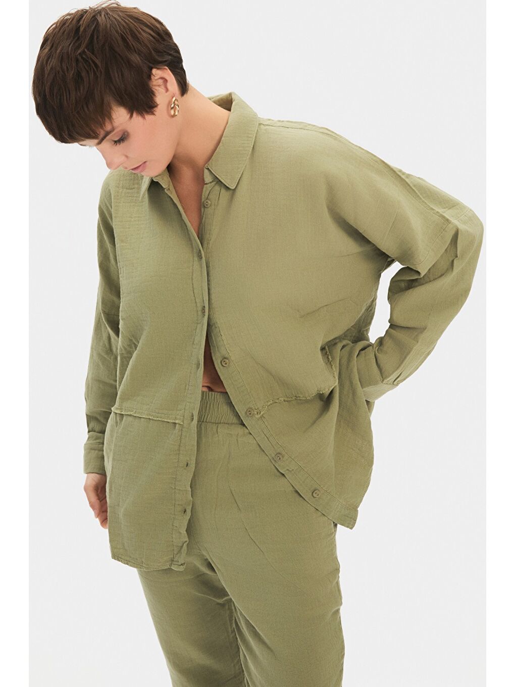 Haki Gömlek Pantolon Takım-1