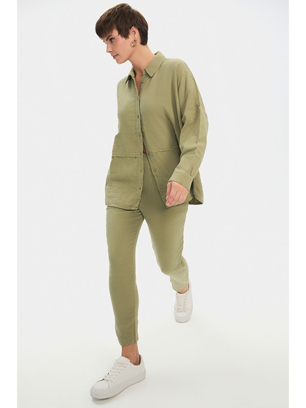 Haki Gömlek Pantolon Takım-2