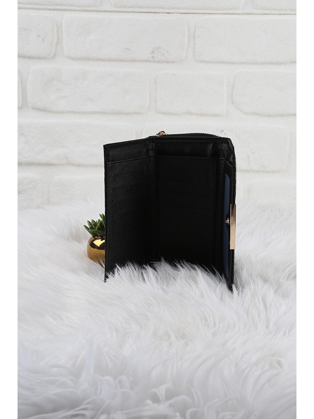 Siyah Baskılı Cüzdan/Para Çantası-1