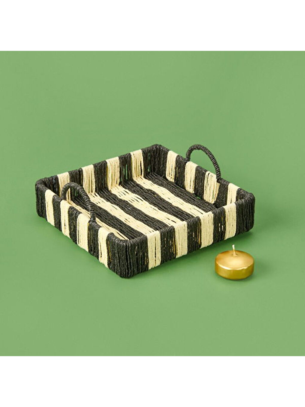 Ekru Deco Acerra Dekoratif Tepsi - Siyah / Krem - 22x22x5 cm-3