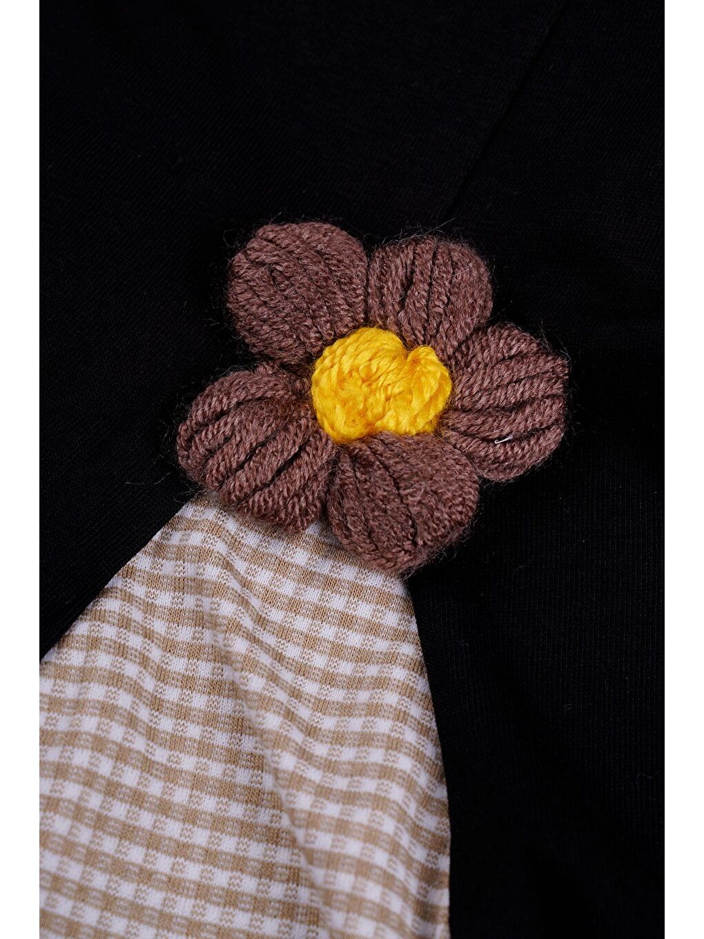 Kısa Kol Çiçek Işlemeli Renkli Kurdale Detaylı Bej Renk Kız Çocuk Taytlı Takım-1