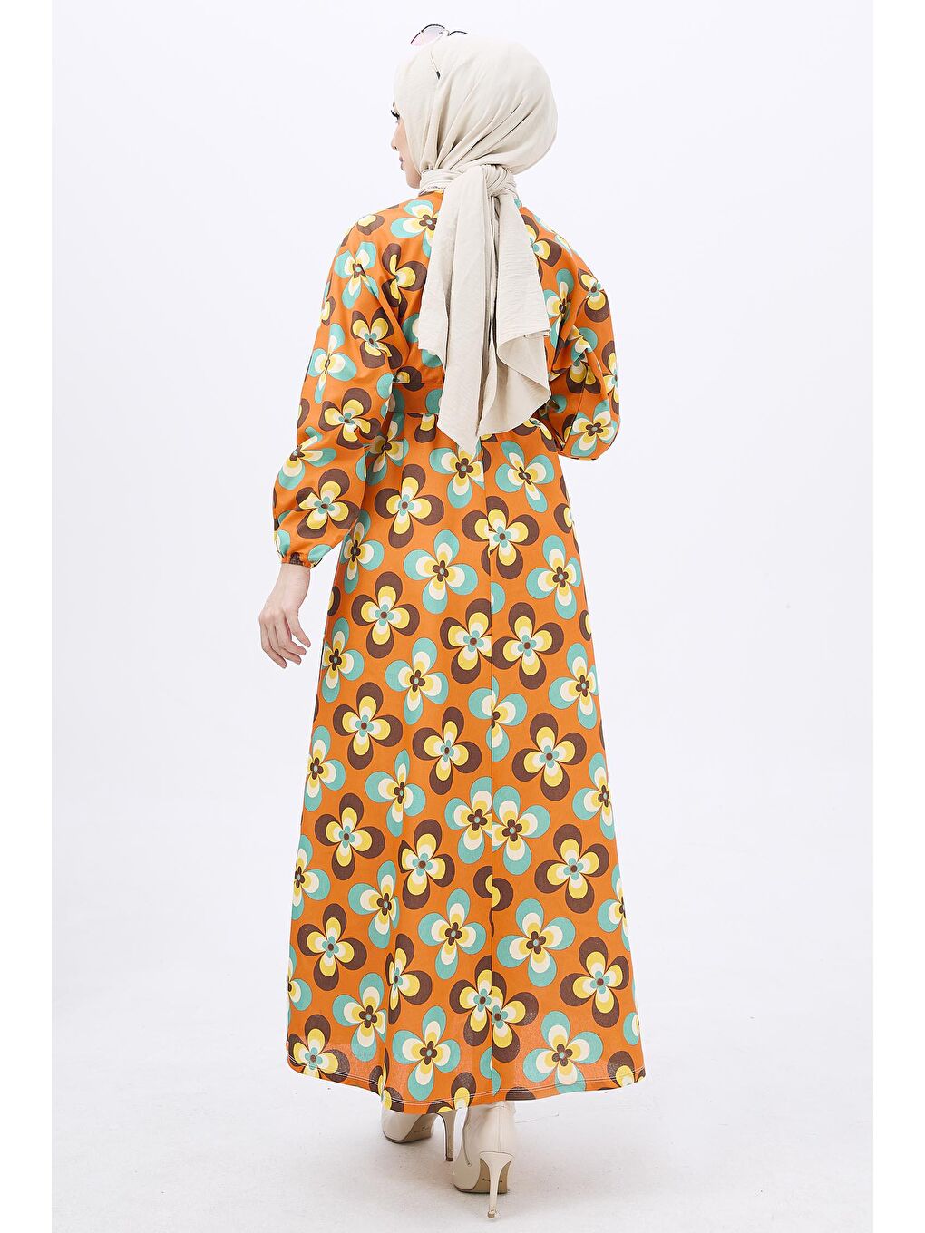 Bisiklet Kadın Turuncu Elbise - 11065-4