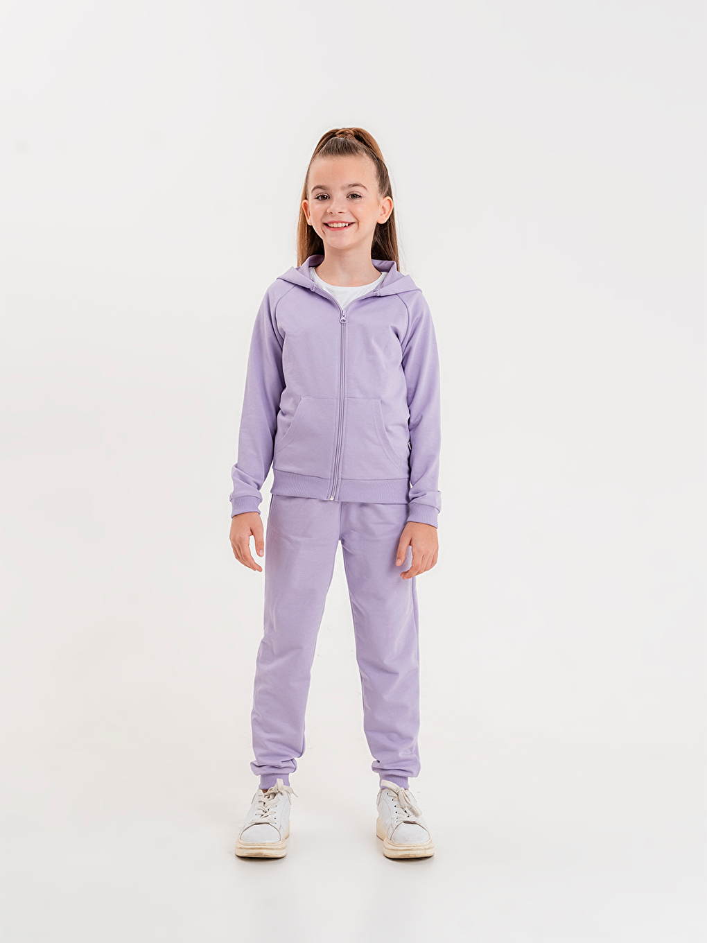 Mışıl Kids Lila Basic Kız Çocuk Spor Fermuarlı Eşofman Takımı - 1