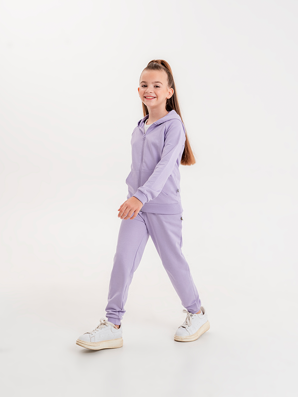 Mışıl Kids Lila Basic Kız Çocuk Spor Fermuarlı Eşofman Takımı - 3