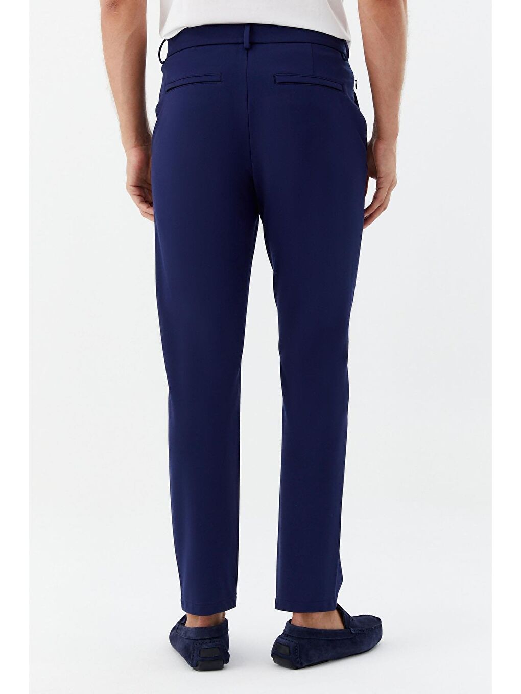 Regular Fit Fermuar Detaylı Erkek Pantolon Koyu Lacivert-4