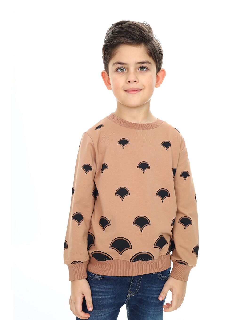 Toontoykids Kahverengi Erkek Çocuk Baskılı Sweatshirt