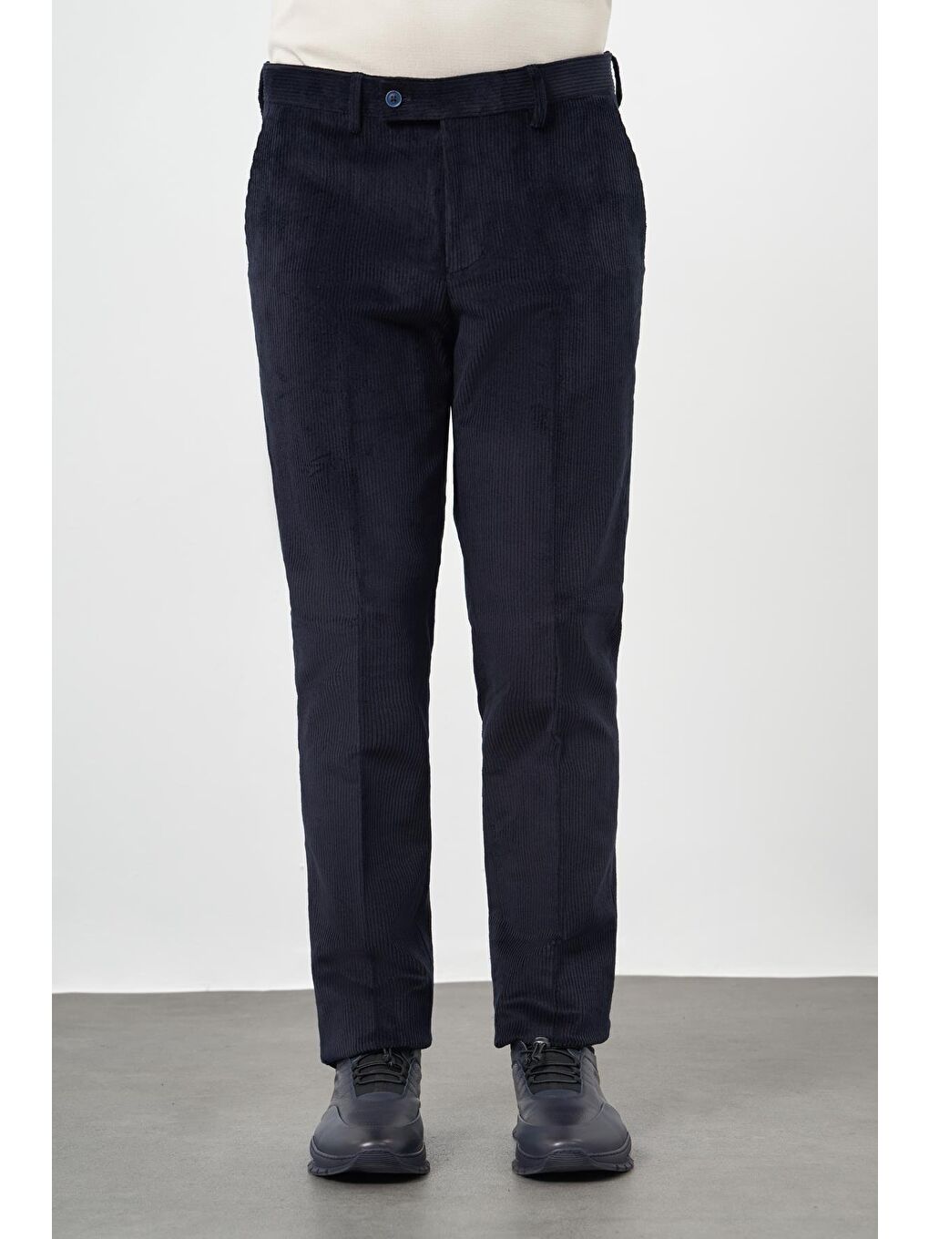 Koyu Lacivert Pamuklu Yandan Cepli Comfort Fit Kadife Erkek Pantolon 1003245160