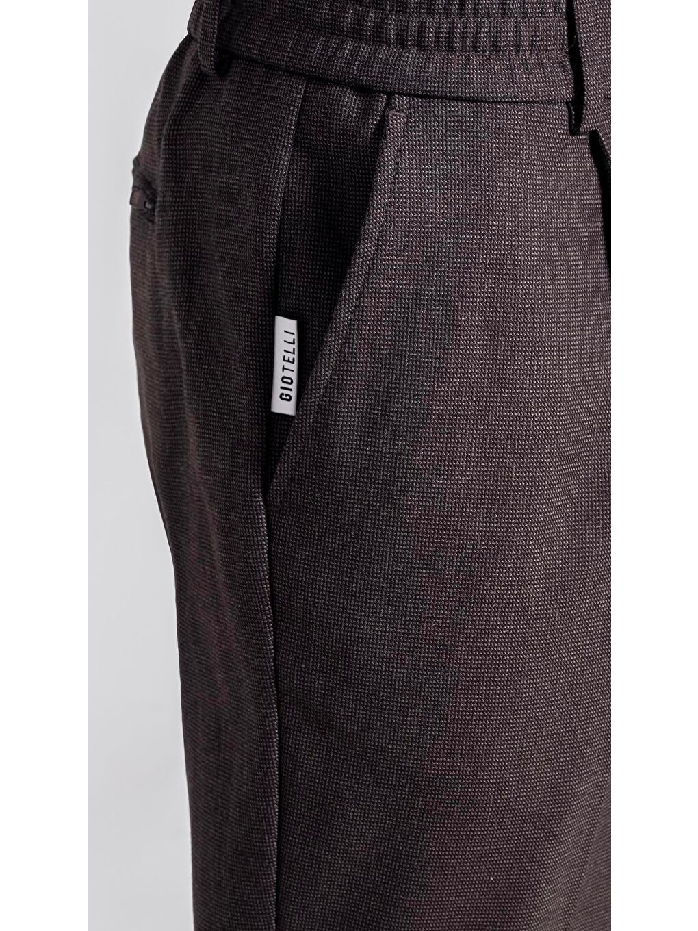 Giotelli Kahverengi Dokuma Kumaş Erkek Klasik Pantolon-3