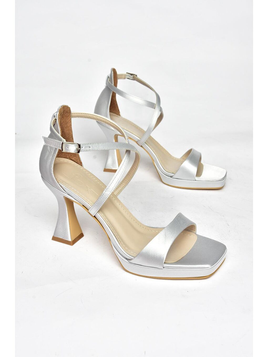 Gri S5693154 Gümüş Kadın Topuklu Ayakkabı-2