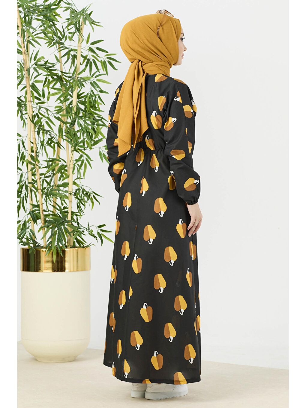 Bisiklet Yaka Kadın Siyah Elbise - 11061-4