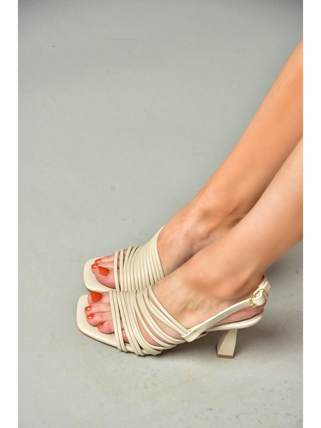 S7745201 Bej Kadın Topuklu Ayakkabı-3