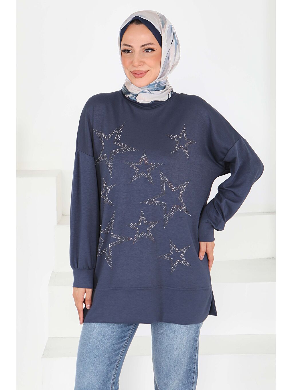 Yıldız Taş Detaylı Oysho Tunik Antrasit - 27673-1