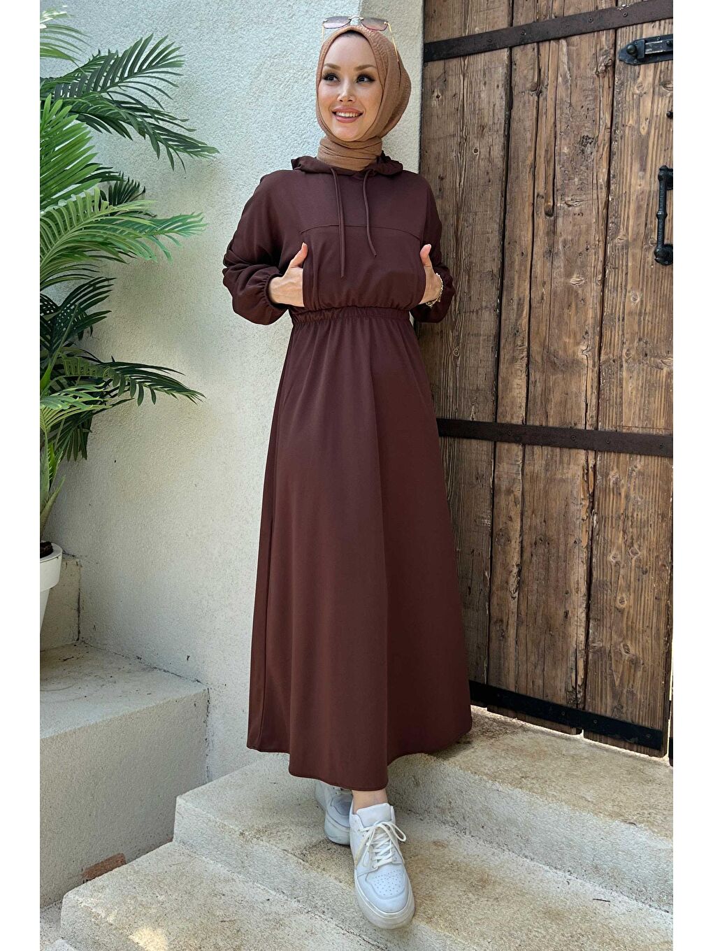 Orta Kadın Kahverengi Elbise - 11020