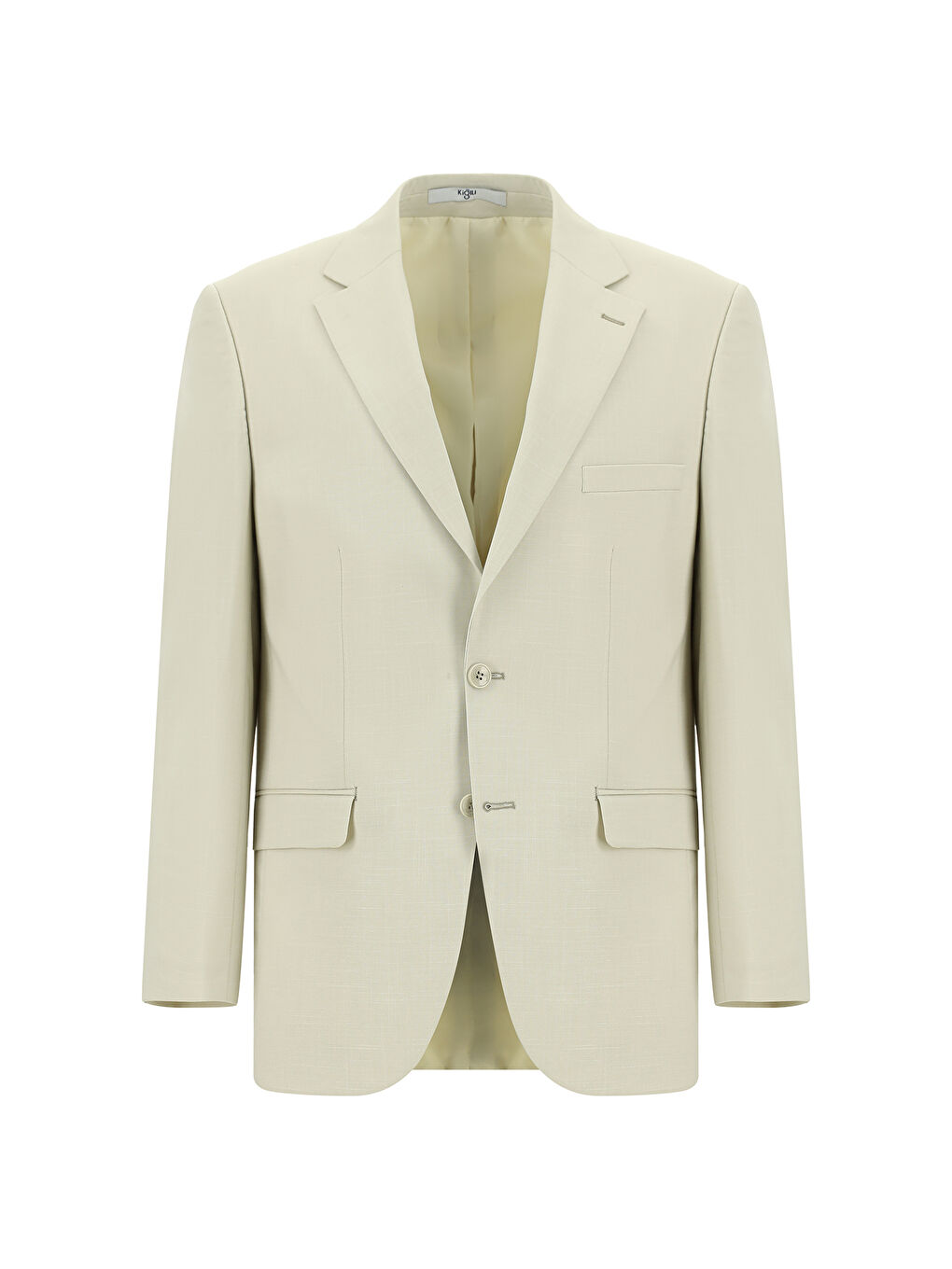 Bej 4 Drop Relaxed Fit Rahat Kesim Desenli Takım Elbise-1