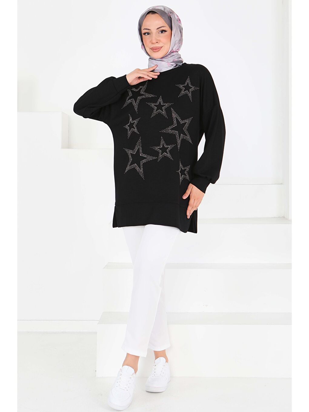 Yıldız Taş Detaylı Oysho Tunik Siyah - 27673-1