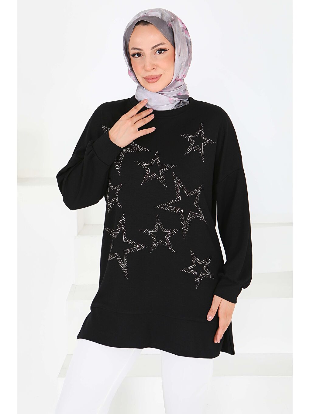 Yıldız Taş Detaylı Oysho Tunik Siyah - 27673-2
