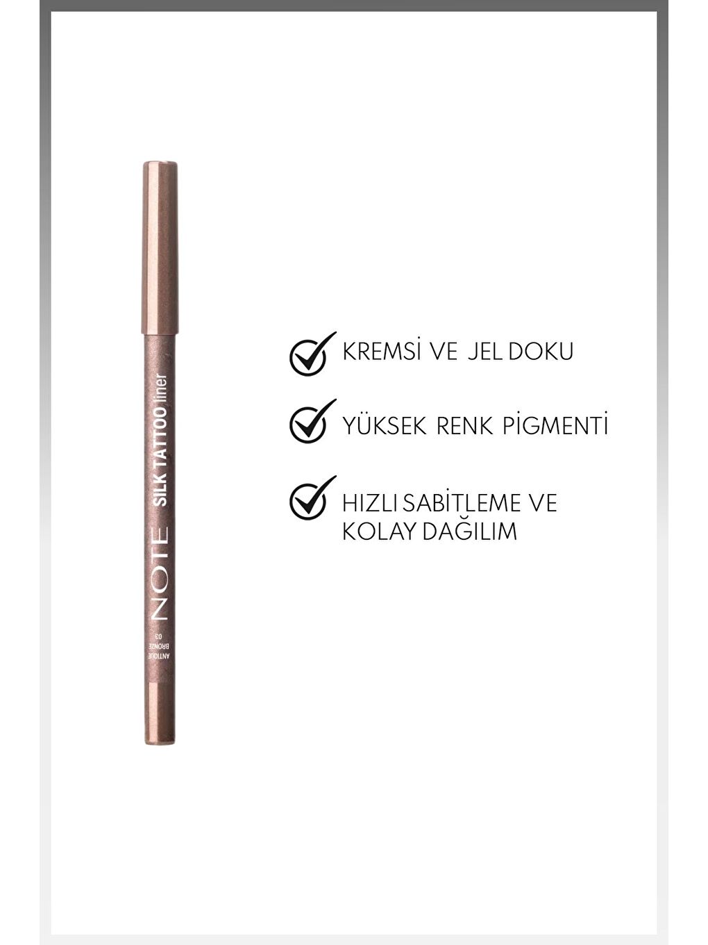 Silk Tattoo Liner Suya Dayanıklı İpeksi Jel Göz Kalemi - 03 Antique Bronze - Bronz (Işıltılı)-1