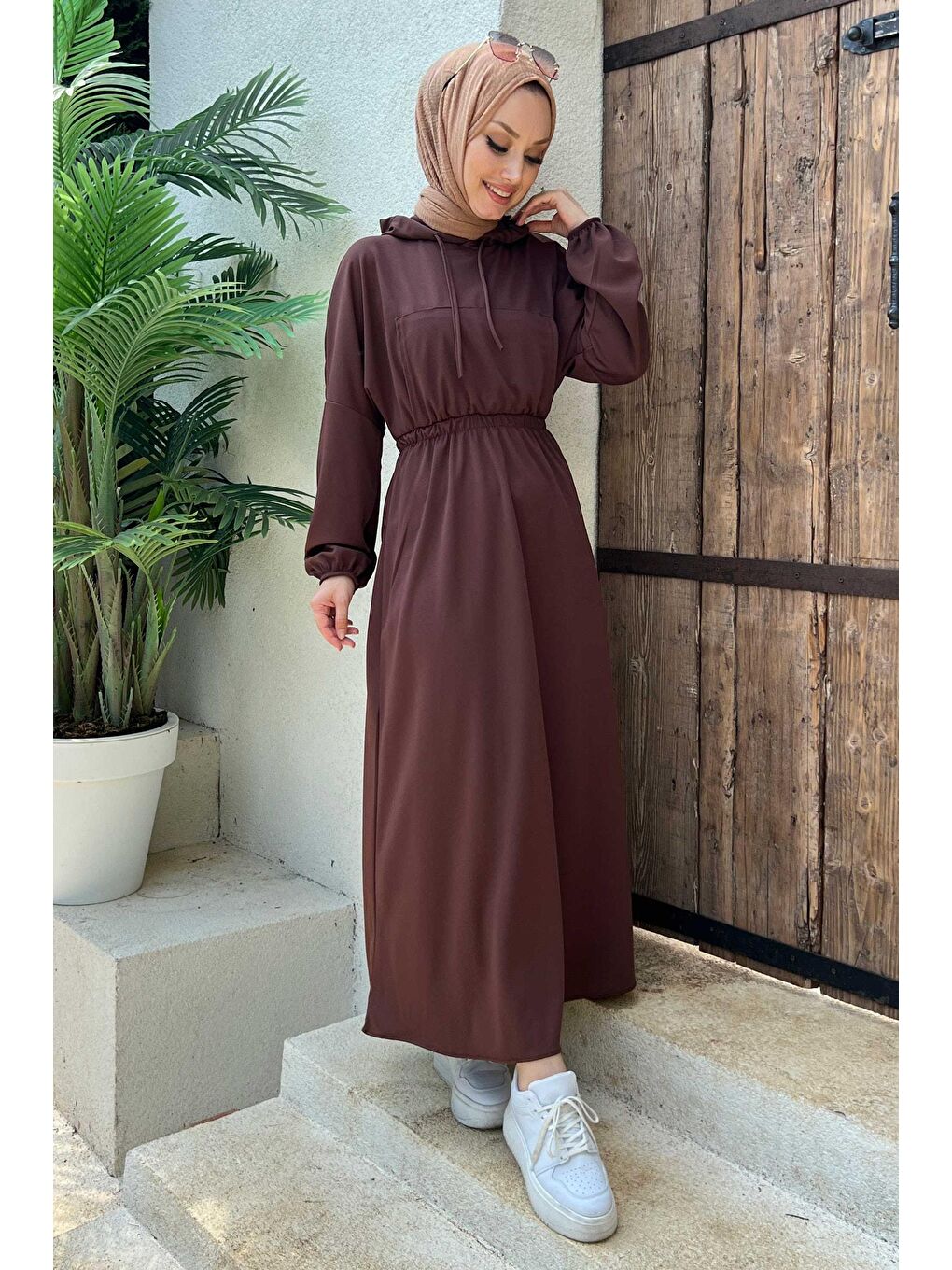 Orta Kadın Kahverengi Elbise - 11020-3