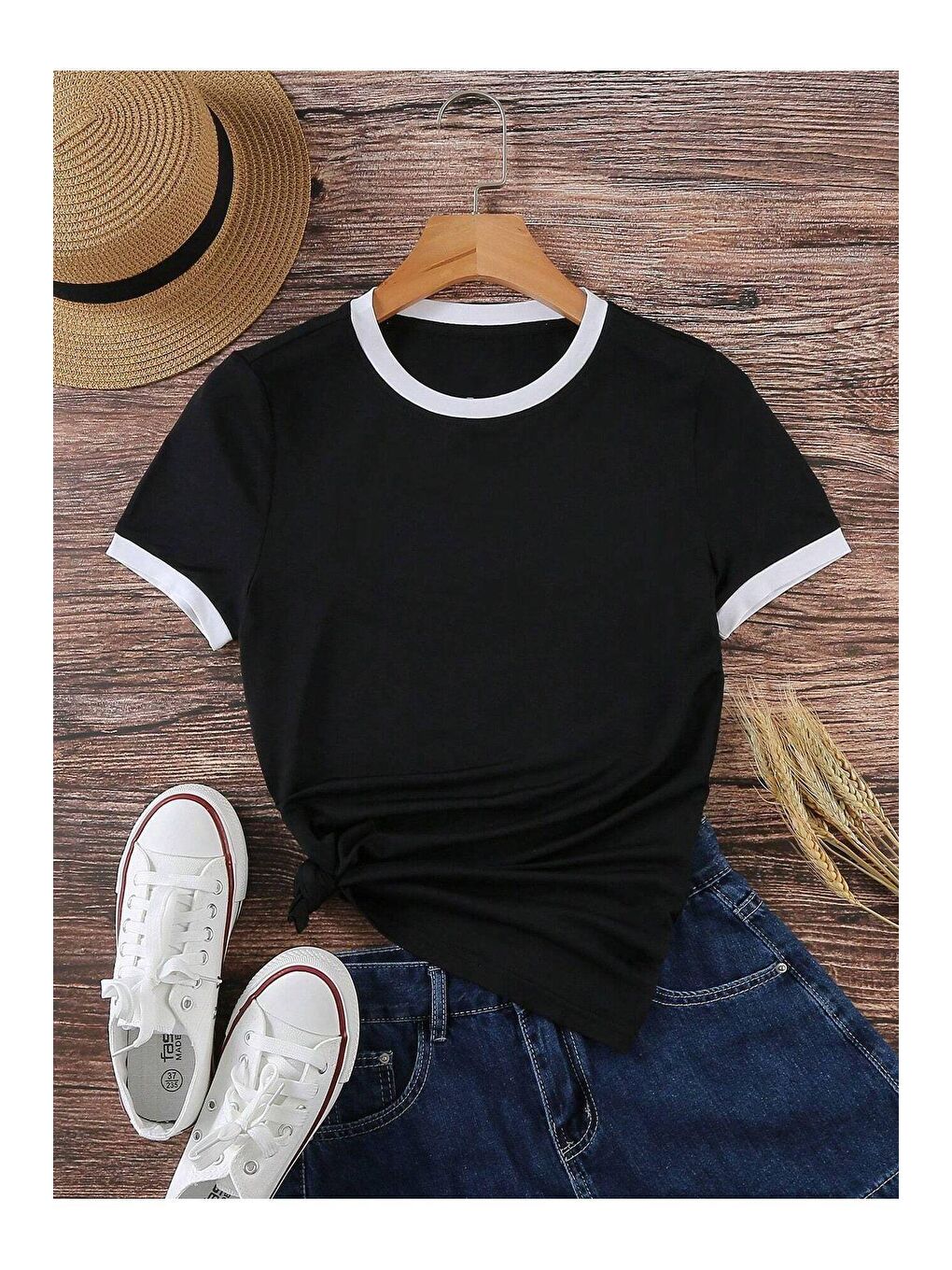 Karışık Unisex 3Lü Paket Penye İnterlok Tişört Pembe BebeMavi Siyah-1