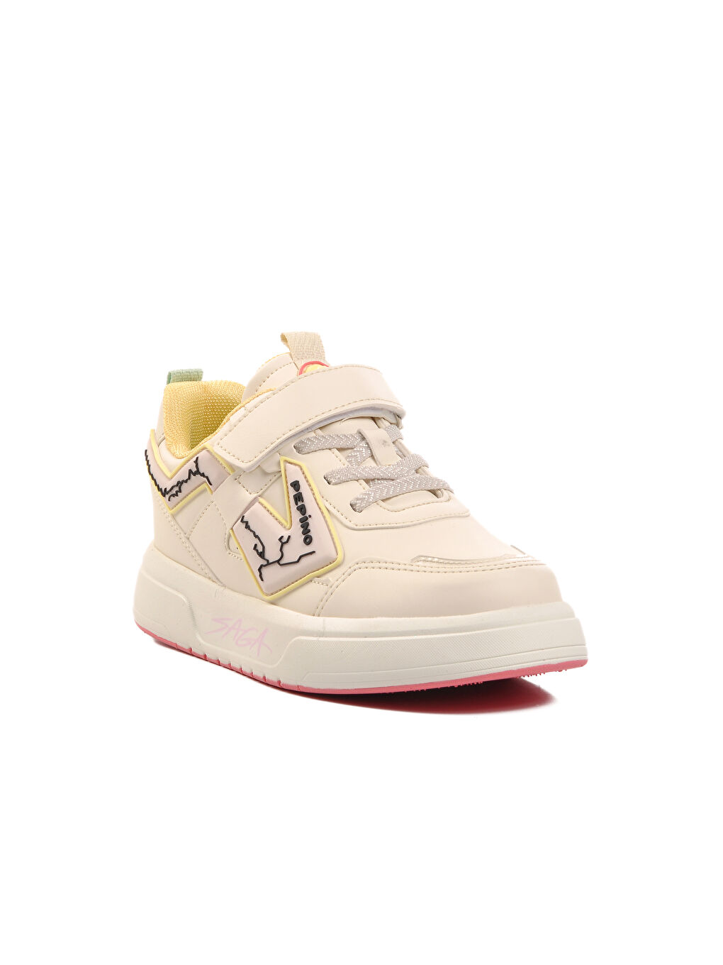 Pepino Krem-Pembe Krem-Pudra Cırtlı Unisex Çocuk Sneaker 1831-F - 2