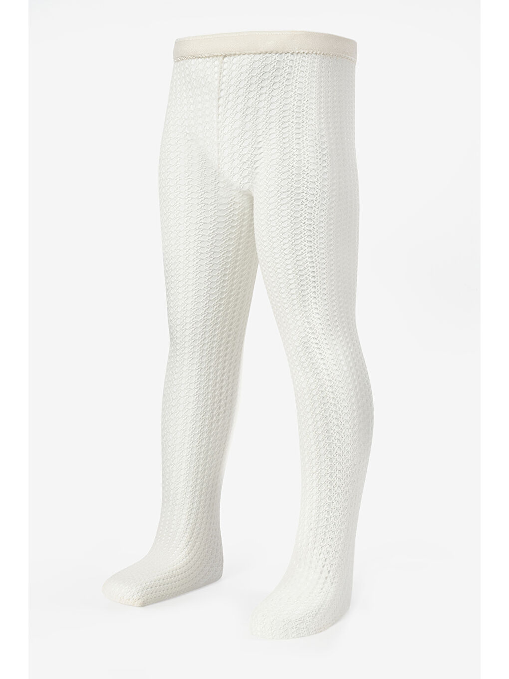 Ekru Dantel File Kız Çocuk Külotlu Çorap