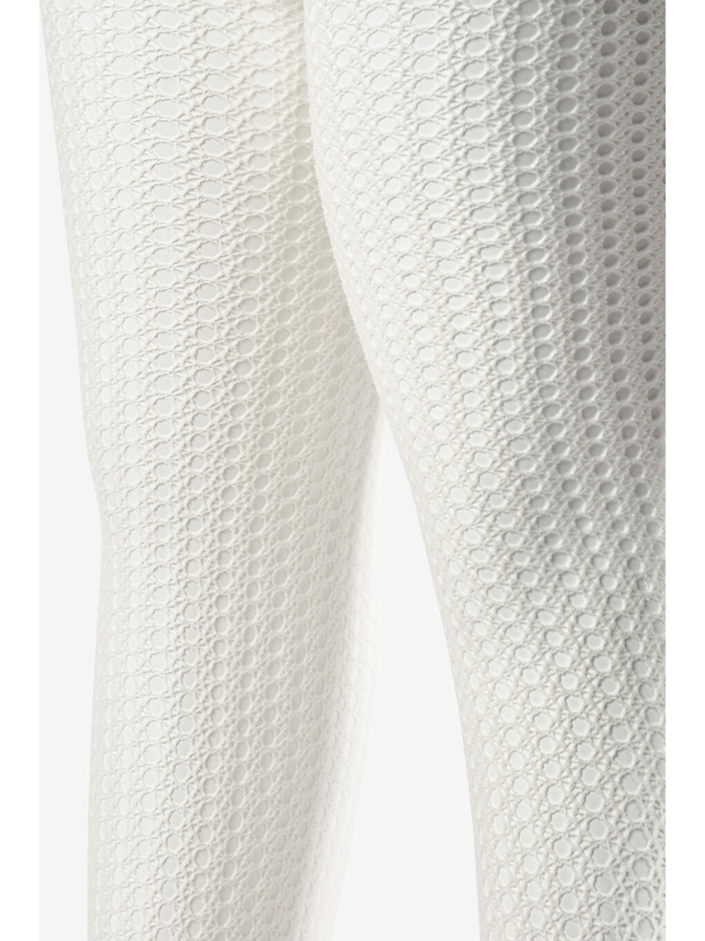 Ekru Dantel File Kız Çocuk Külotlu Çorap-1