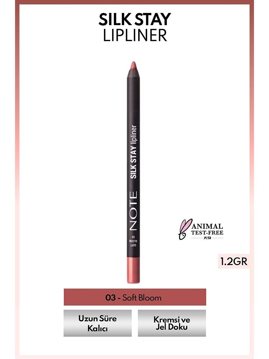 Silk Stay Lipliner Suya Dayanıklı İpeksi Dudak Kalemi - 03 Soft Bloom - Nude