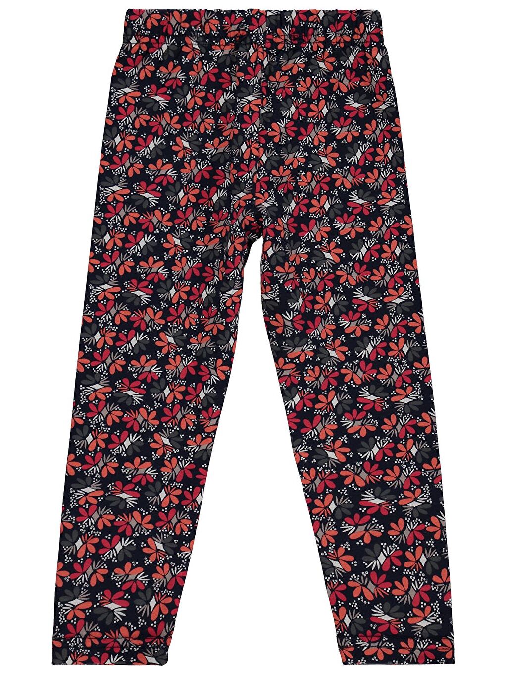 Girls Çiçek Desenli 2-5 Yaş Tayt - Siyah-1