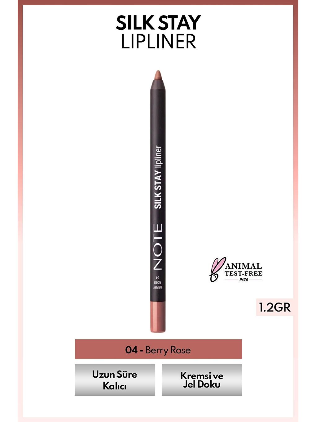 Silk Stay Lipliner Suya Dayanıklı İpeksi Dudak Kalemi - 04 Berry Rose - Nude