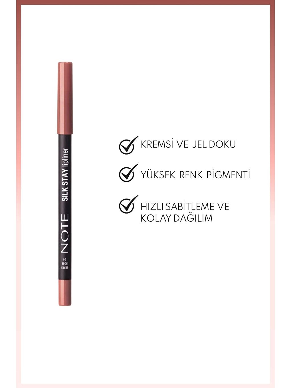 Silk Stay Lipliner Suya Dayanıklı İpeksi Dudak Kalemi - 04 Berry Rose - Nude-1