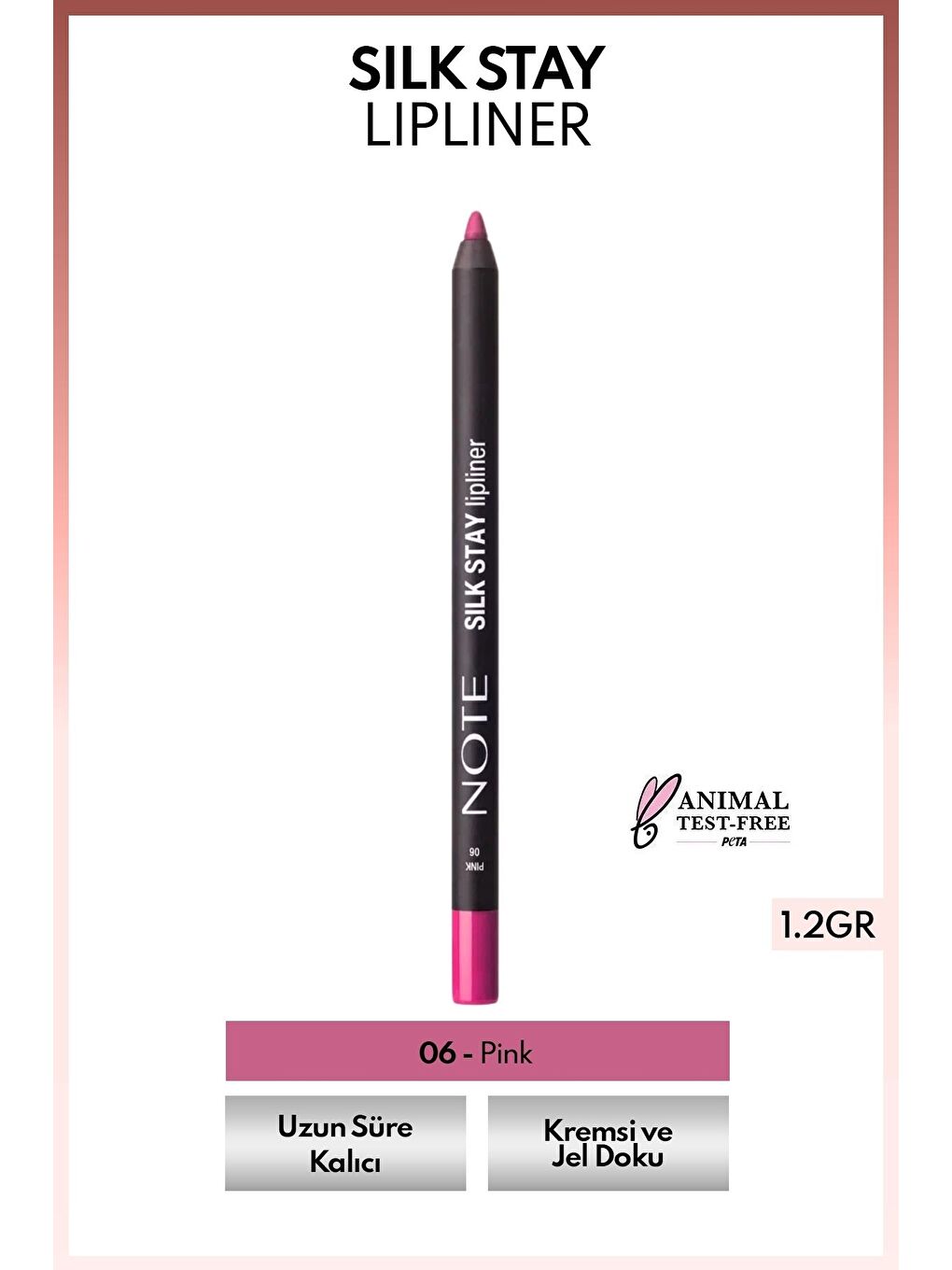 Silk Stay Lipliner Suya Dayanıklı İpeksi Dudak Kalemi - 06 Pink - Pembe