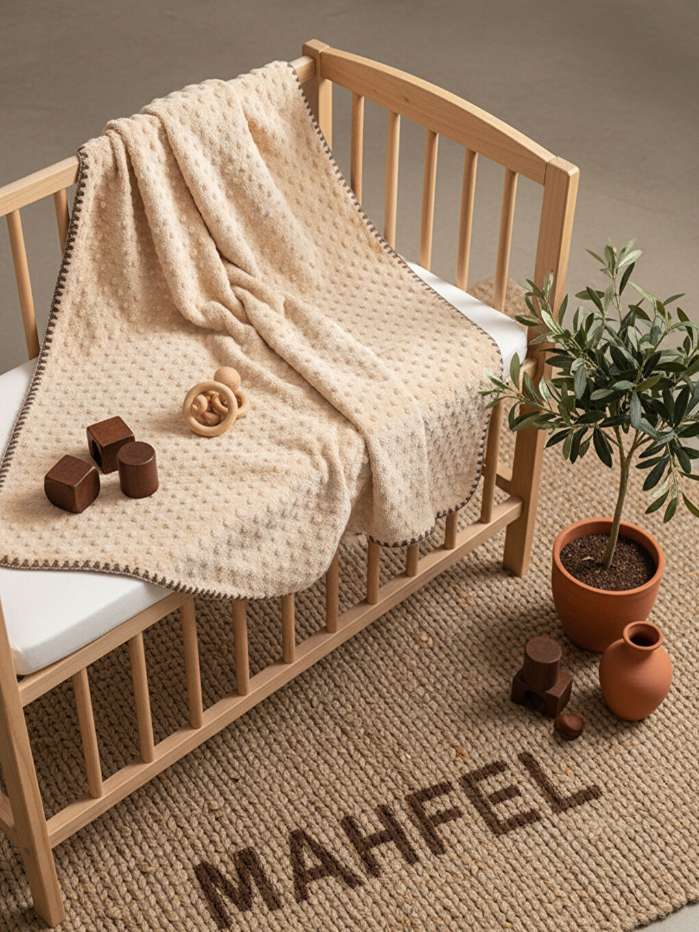 Kahverengi Nohut Dolgulu %100 Welsoft Bebek Battaniyesi Kahve-4