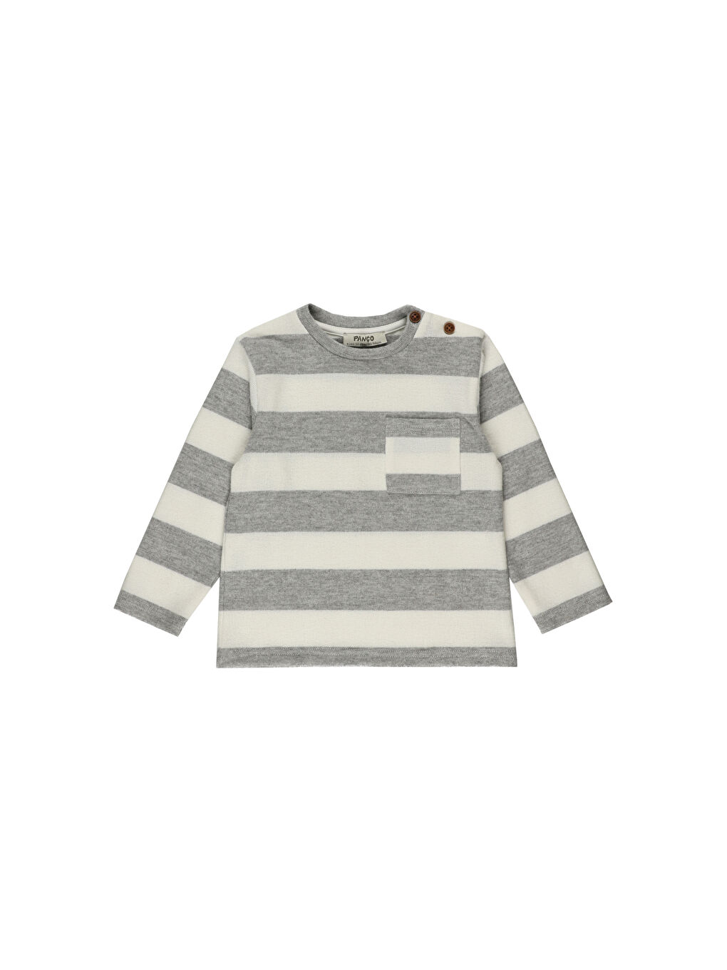 Gri Erkek Çocuk Çizgili Triko Kazak
