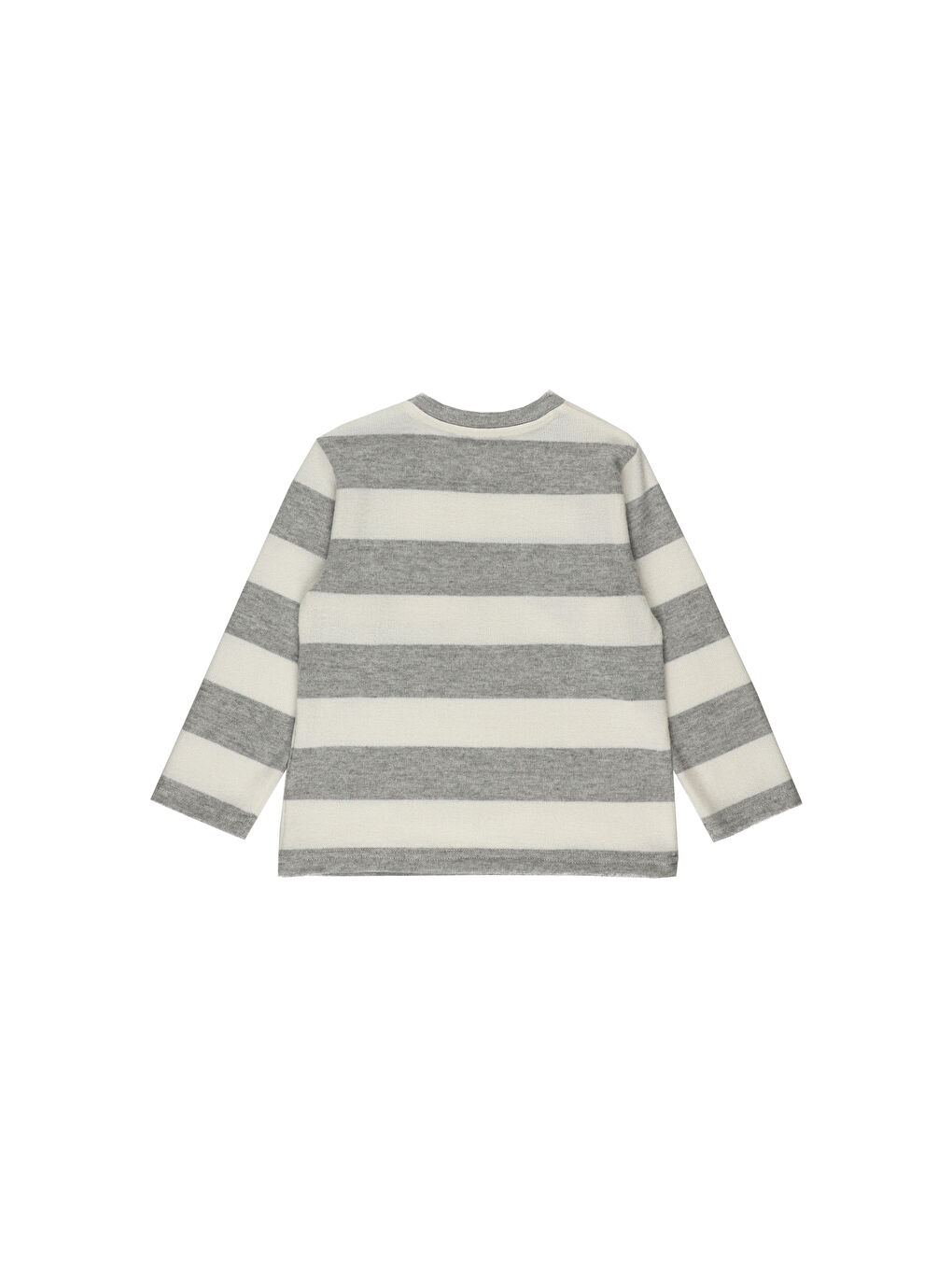 Gri Erkek Çocuk Çizgili Triko Kazak-1
