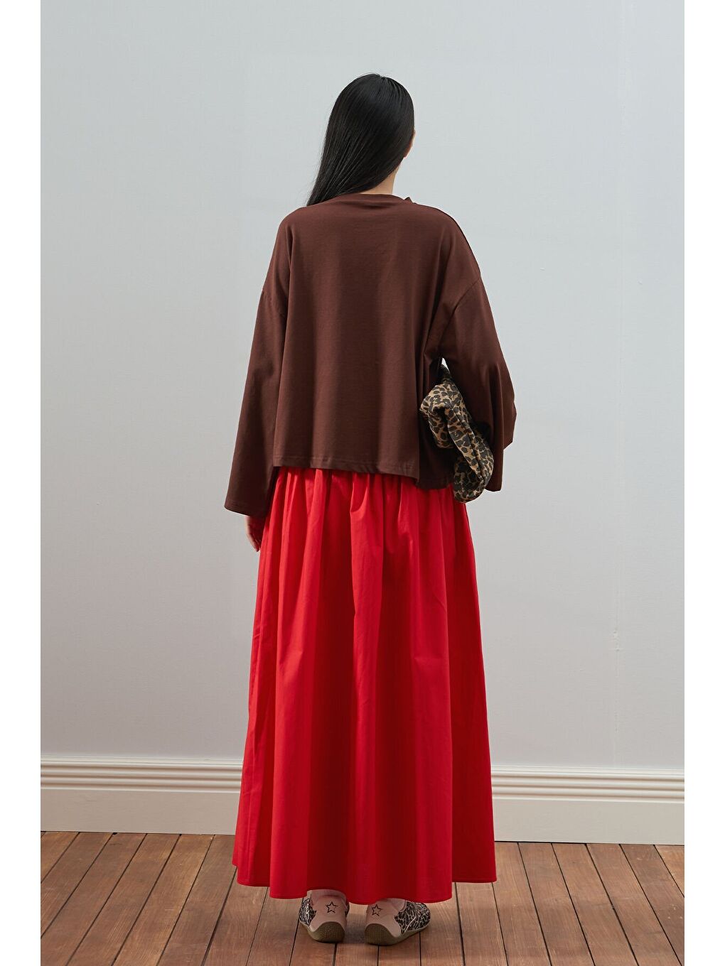 Kahverengi Acı Kahve Nakışlı Body-3