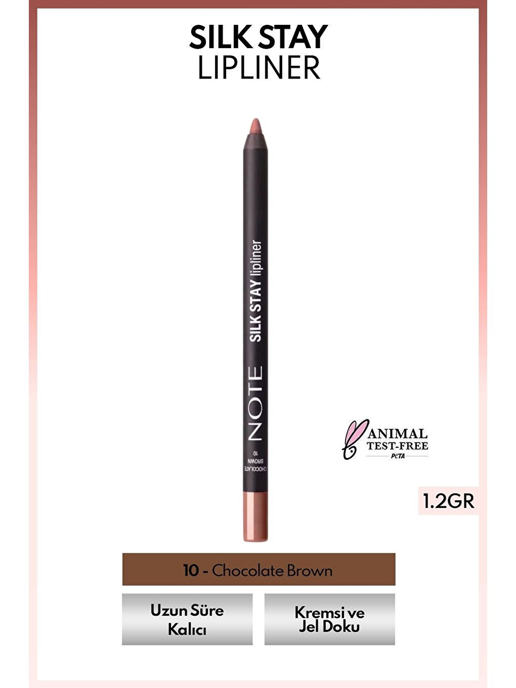 Silk Stay Lipliner Suya Dayanıklı İpeksi Dudak Kalemi - 10 Chocolate Brown - Kahverengi