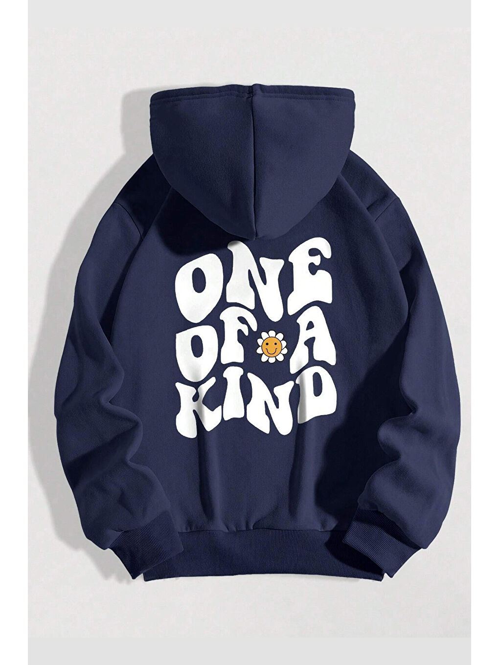 uyguntarz Açık Lacivert One Of a Kind Baskılı Oversize Sweatshirt - 1